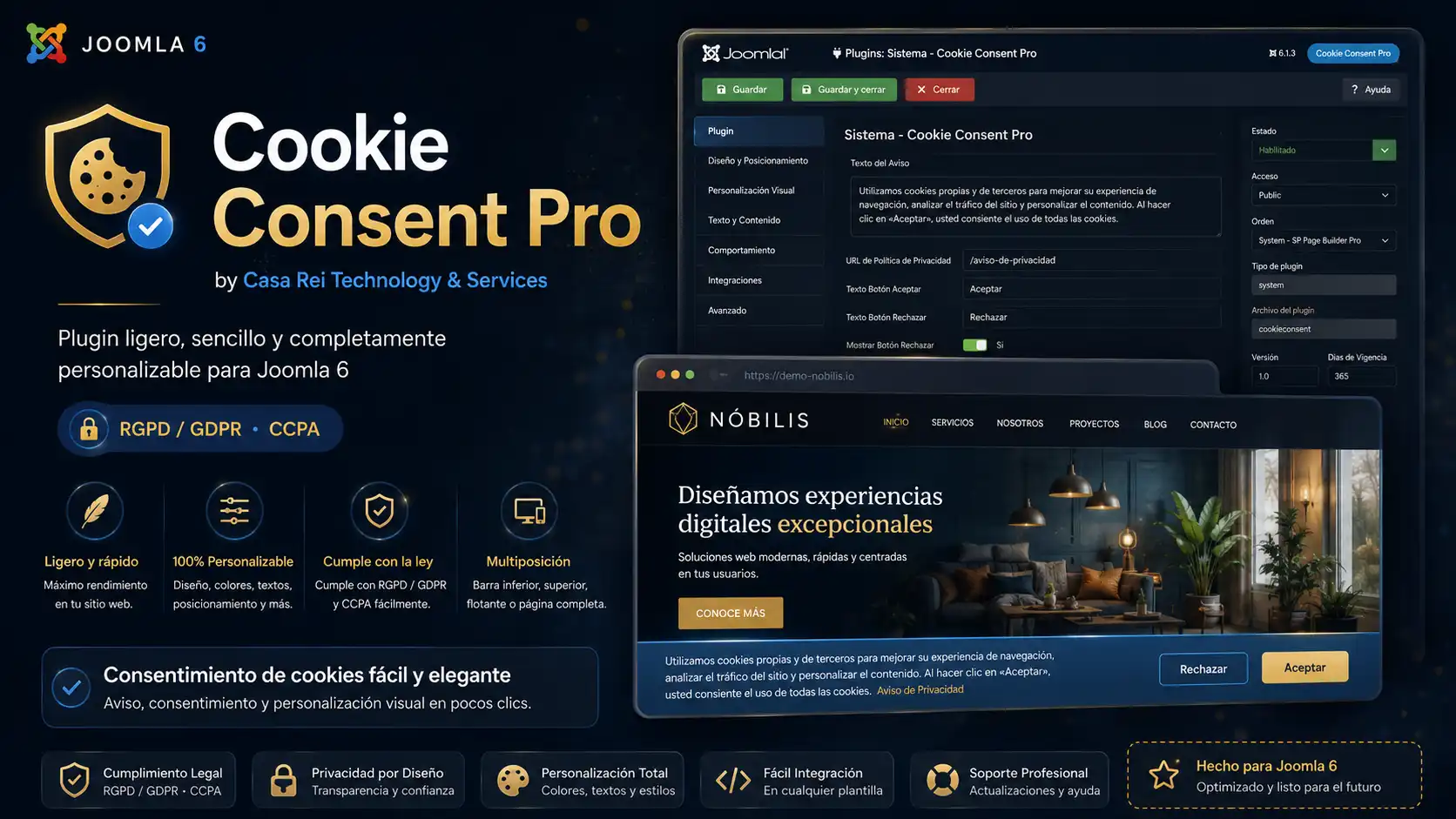 Cookie Consent Pro para Joomla 5 & 6